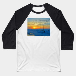 Iceboats at Dawn on Barnegat Bay, New Jersey. Baseball T-Shirt